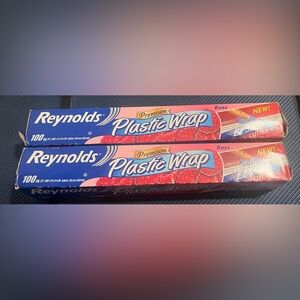 Vintage Reynolds Rose Premium Plastic Wrap 2003 200 Sq Ft Sealed NOS Lot of 2